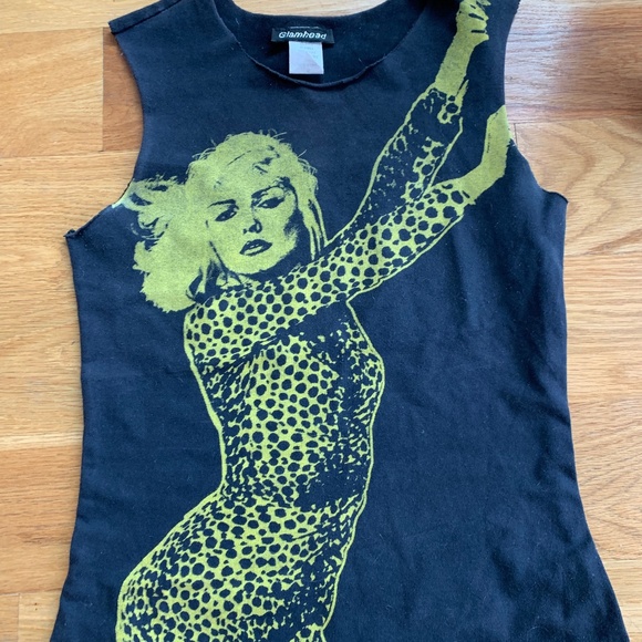 vintage Tops - Debbie Harry vintage Blondie tight cropped sleeve